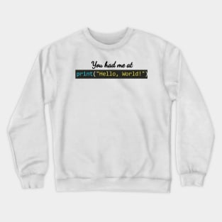 Hello World  python code Crewneck Sweatshirt